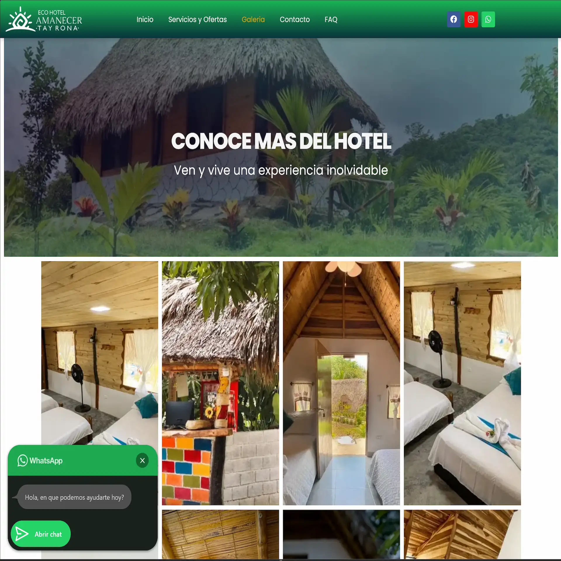 Ecohotel Amanecer Tayrona home, servicios, galeria y contactanos (1)